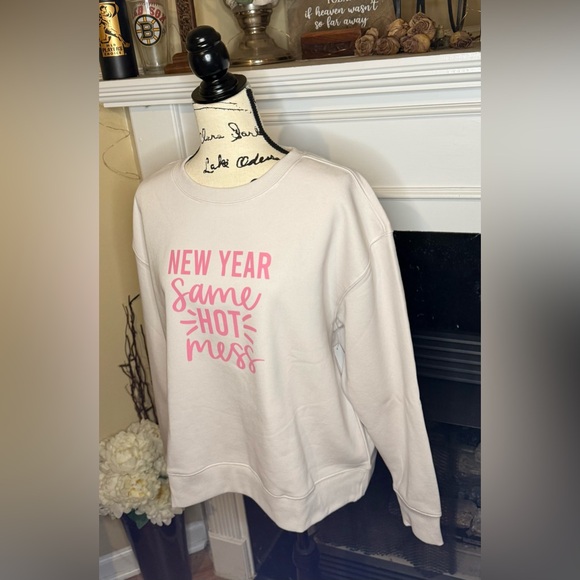New Year Same Hot Mess Sweatshirt Custom Color/Sizes Crewneck Sweatshirt - Picture 4 of 4